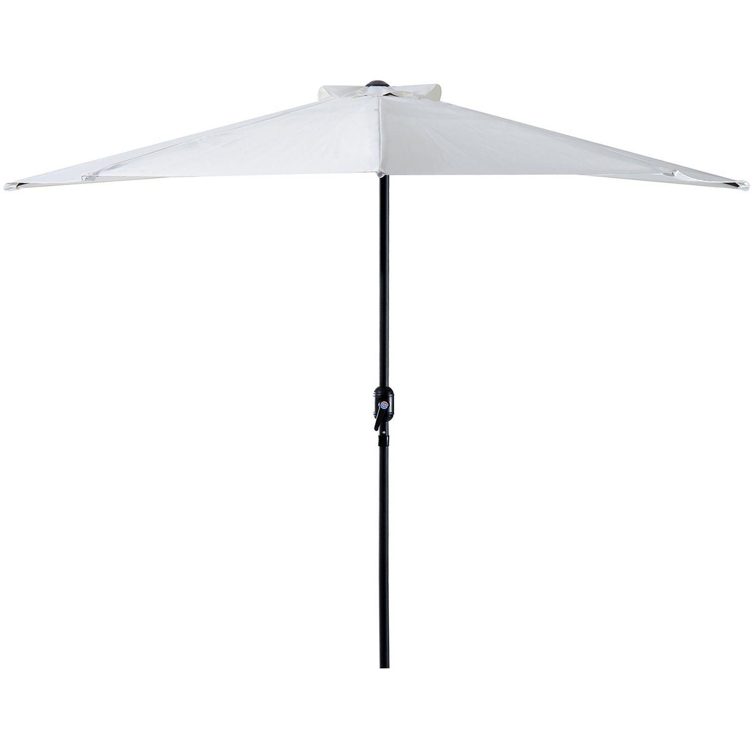 Parasol halvrund håndsving paraply, metal, creme hvid + sort