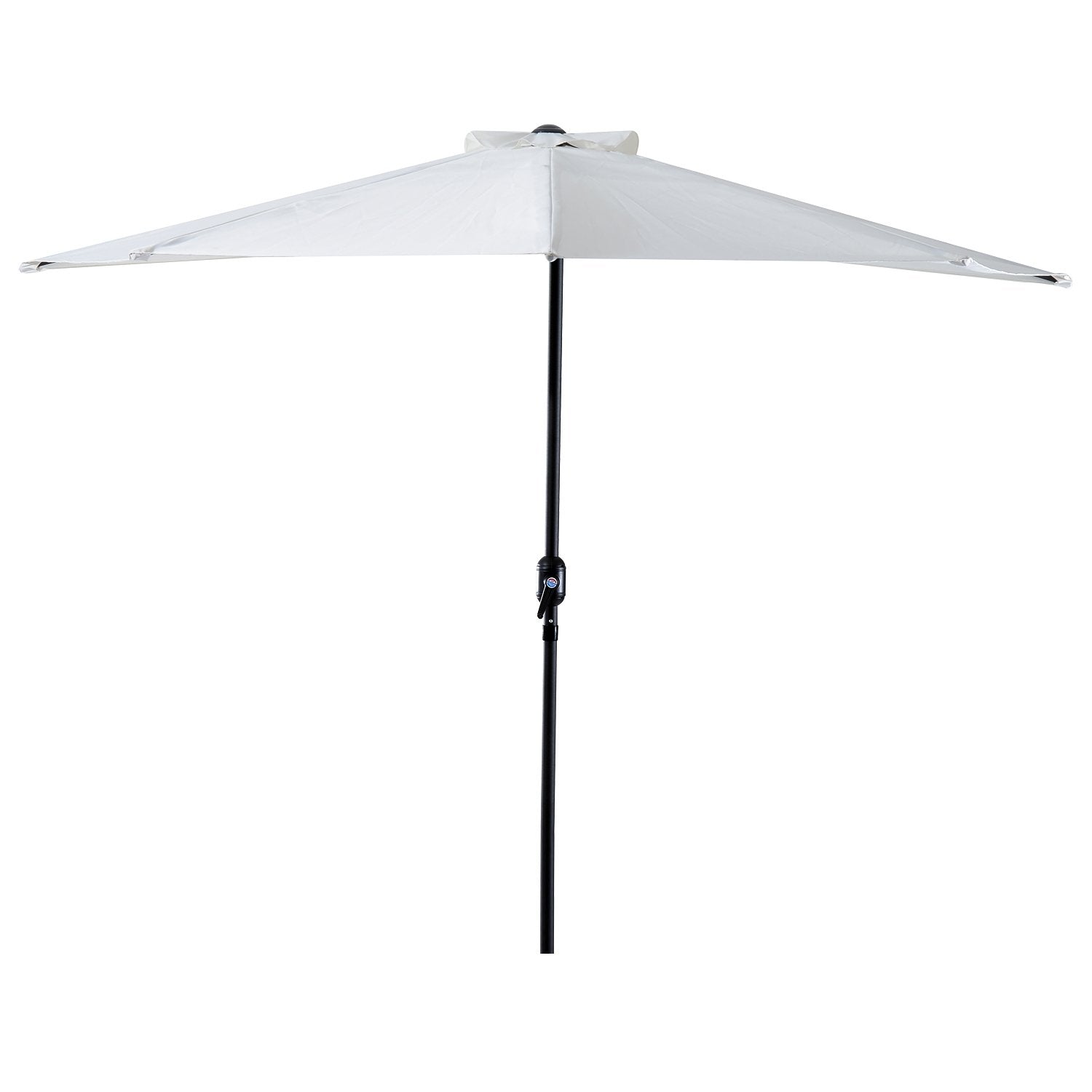 Parasol halvrund håndsving paraply, metal, creme hvid + sort