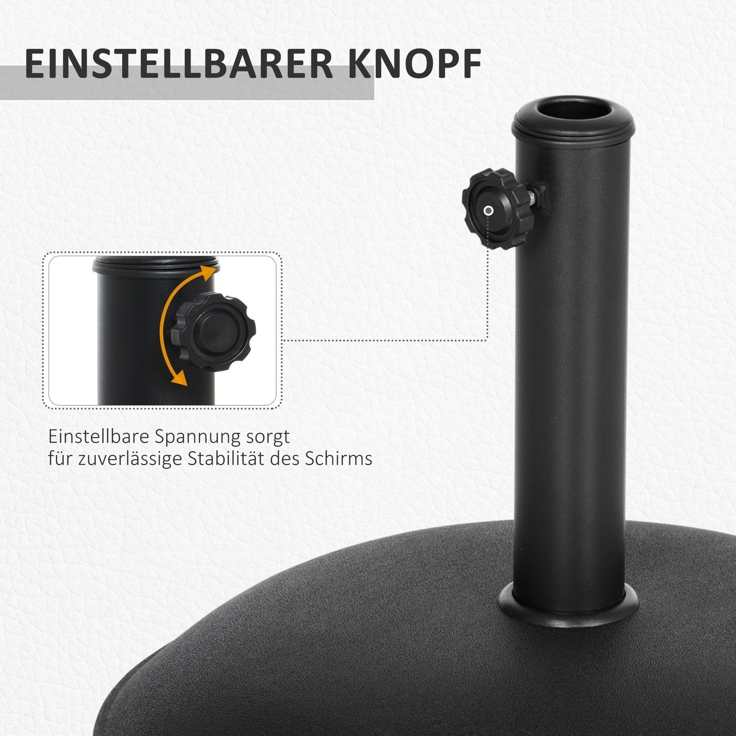 Paraplystativ Rund parasolstativ Parasolbase Base 20 kg stålrør (model 1)