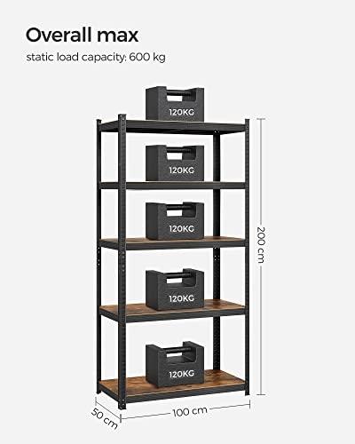 Heavy Duty rustik reol, justerbar, anti-tip kit