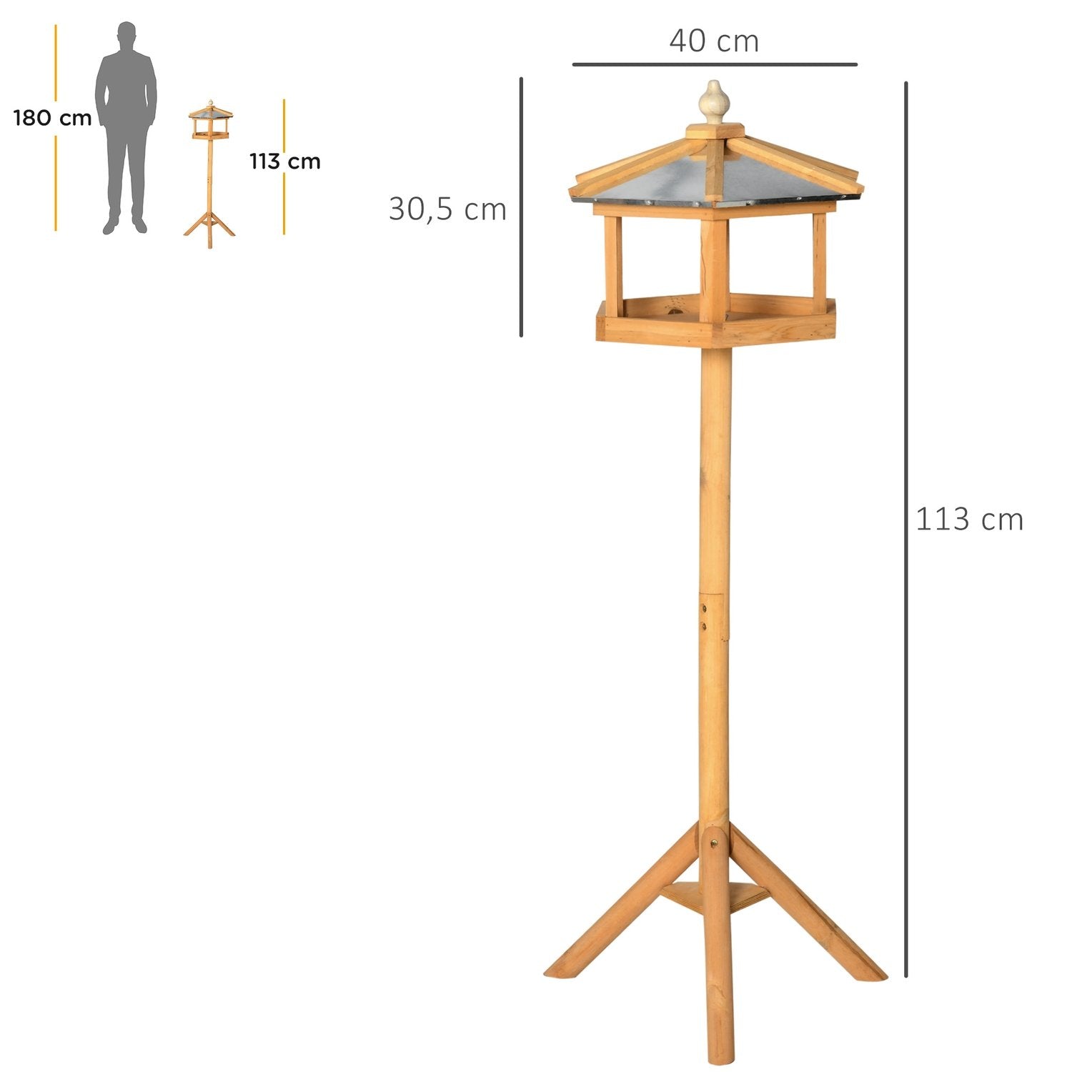 Birdhouse Birdhouse Feeder Fuglehus med stativ og zinktag 113X40X40 Cm