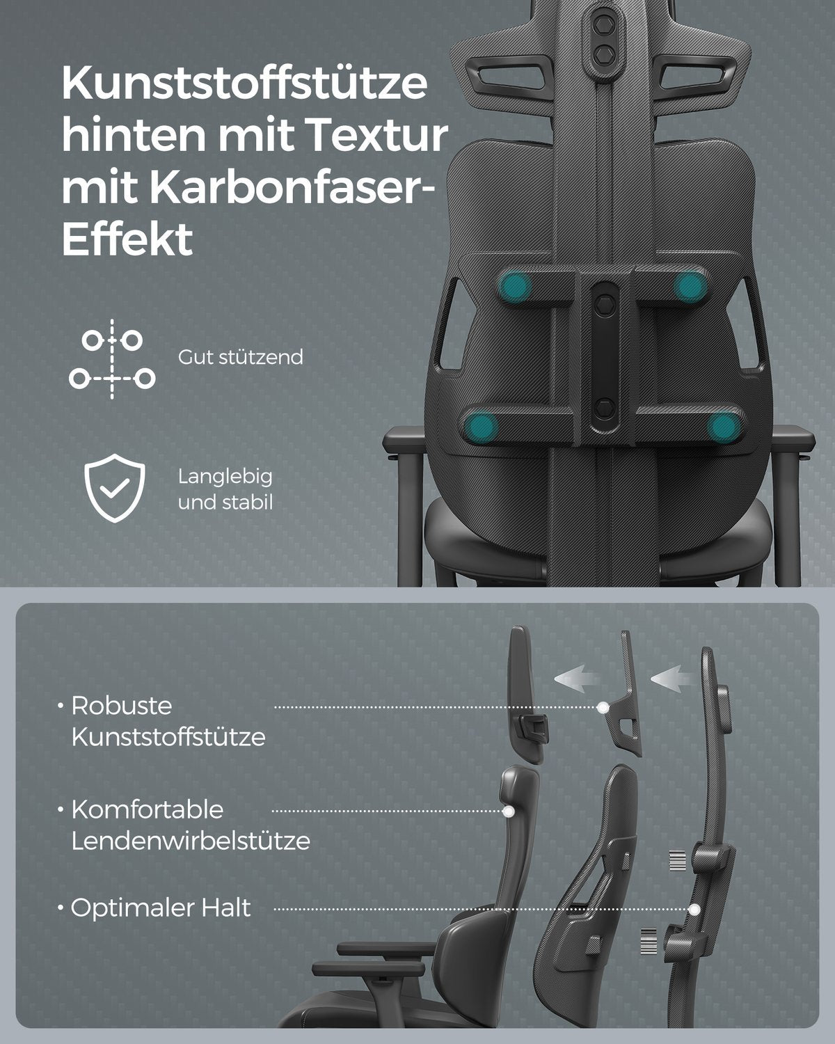 Högteknologisk ergonomisk spelstol med lutning