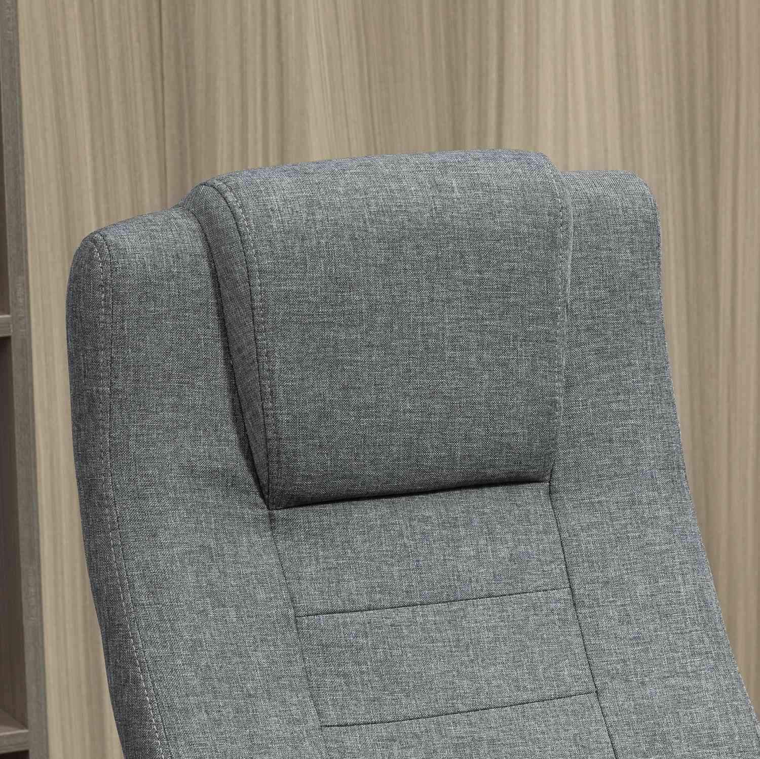 Kontorstol Computerstol Med Tilt Funktion Nakkestøtte Ergonomisk Skrivebordsstol Drejelig Højde Justerbar Linen Touch 62X62X110-119 Cm