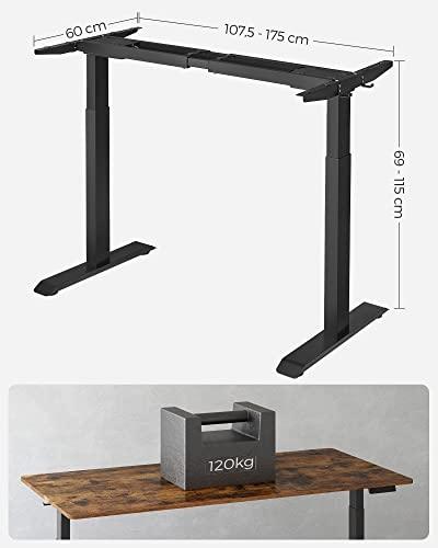 Højdejusterbar skrivebordsramme med dobbeltmotorer, belastning 120 kg