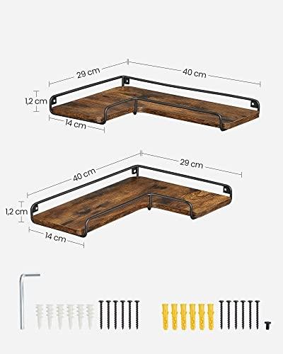 Justerbare rustikke svævende hjørnehylder, nem montering