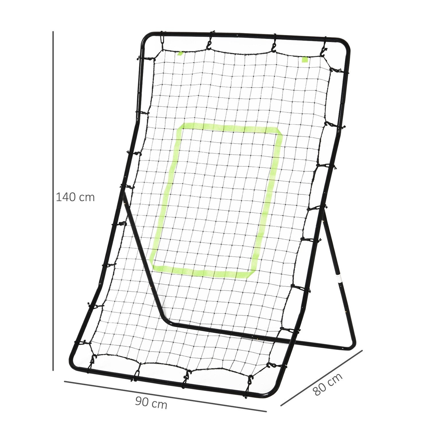 Kickback Rebounder Goal Rebound Wall Net, Stål+Pe, 75X126Cm, Träningshjälp För Fotboll, Svart