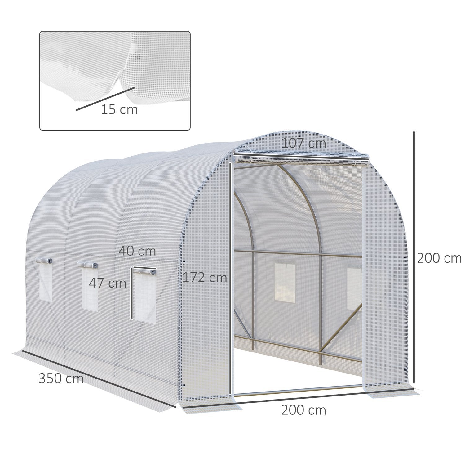 Drivhus 350X200X200Cm Folie Drivhus, Drivhus, Drivhus, Folie, Til Have