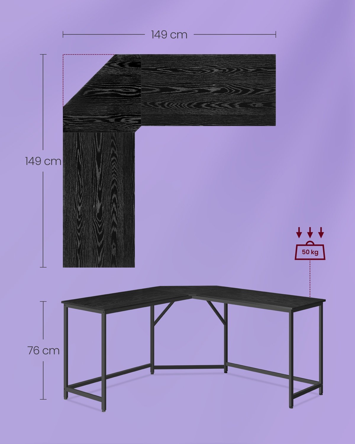 L-formet skrivebord: Maksimer pladsen, robust, nem montering