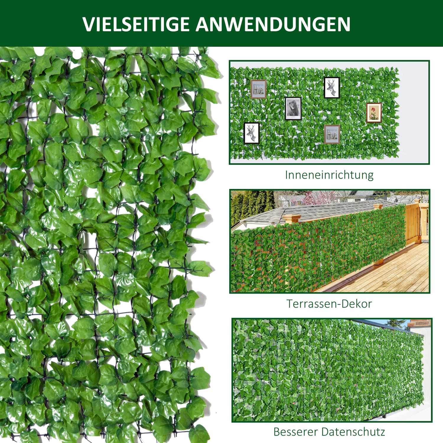 Privacy Hedge Konstgjord Häck Balkong Väggdekoration Ljusgrön 300X100Cm