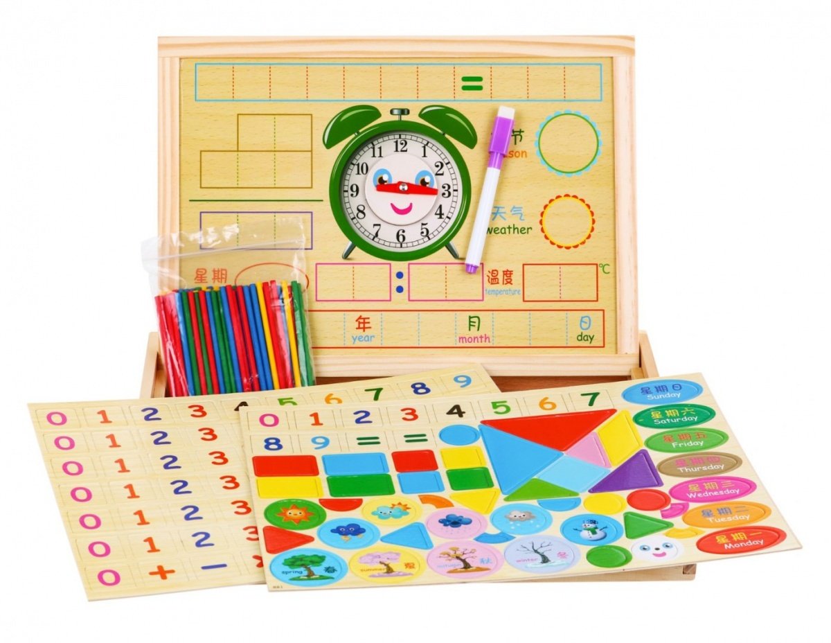 Magnetic Wood Learning Board med tillbehör för barn