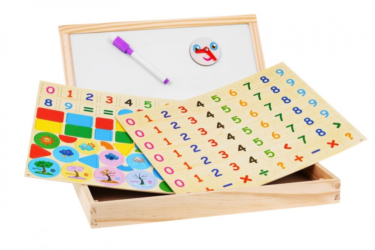 Magnetic Wood Learning Board med tillbehör för barn