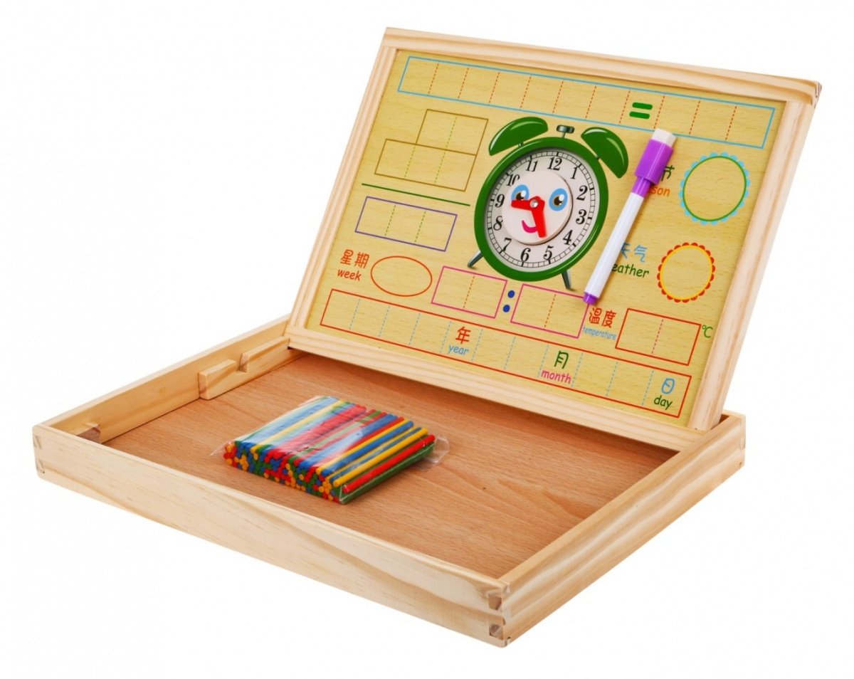 Magnetic Wood Learning Board med tillbehör för barn