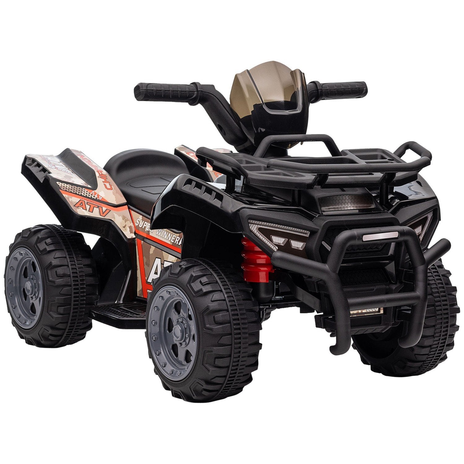 Mini Elektrisk Quad Børne El ATV Led Front Lys Børne Køretøj Til 18-36 Måneder Børn Metal Pp Plast Sort 70 X 42 X 45 Cm