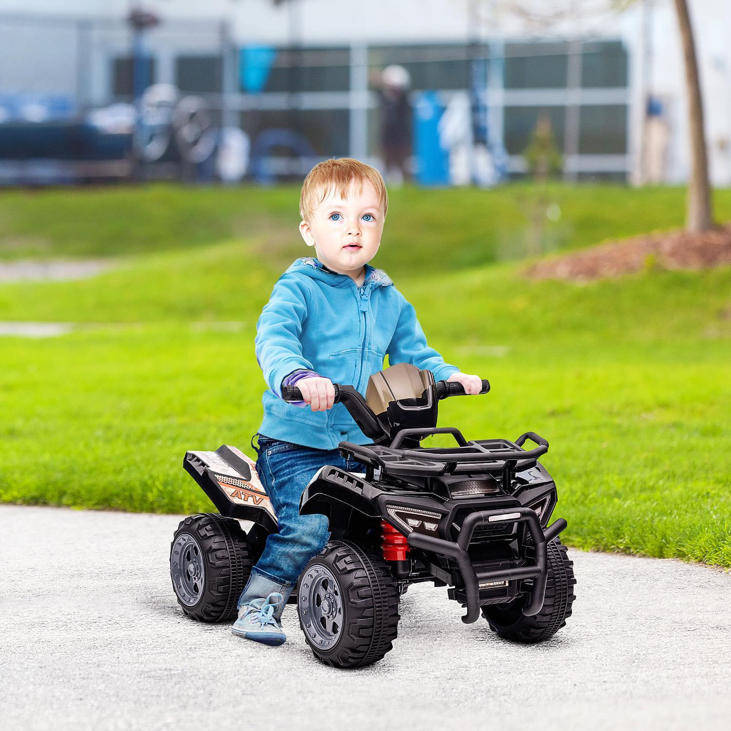 Mini Elektrisk Quad Børne El ATV Led Front Lys Børne Køretøj Til 18-36 Måneder Børn Metal Pp Plast Sort 70 X 42 X 45 Cm