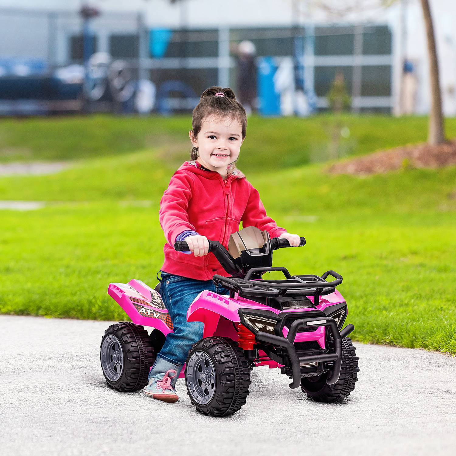 Mini Electric Quad För Barn 18-36 Månader, Elektrisk Atv För Barn Med Led-Frontljus, Metall & Pp-Plast, Rosa