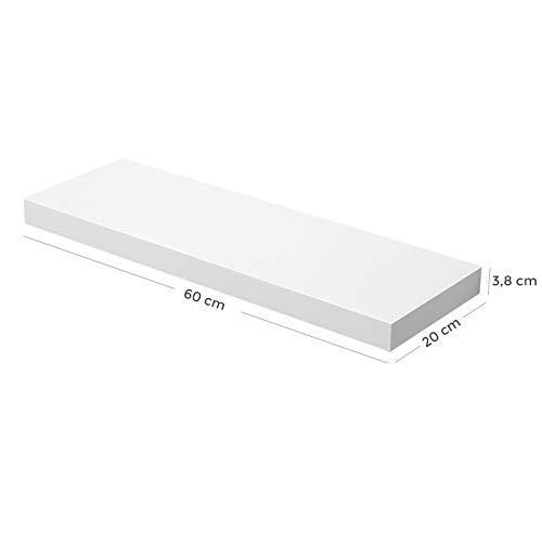 Modern Vit Flytande Vägghylla - 60cm, Rymmer 10-15kg