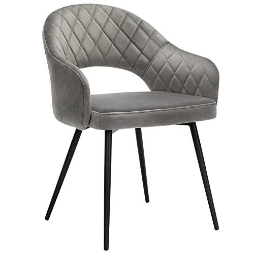 Moderne grå Quilted Velvet Chair - Luksuriøs og robust