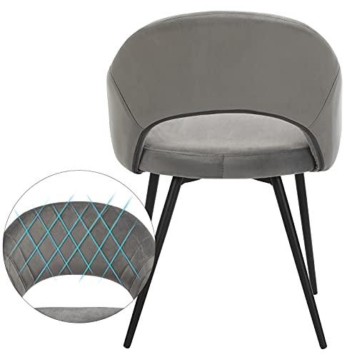 Modern grå Quilted Velvet Chair - Lyxig och robust