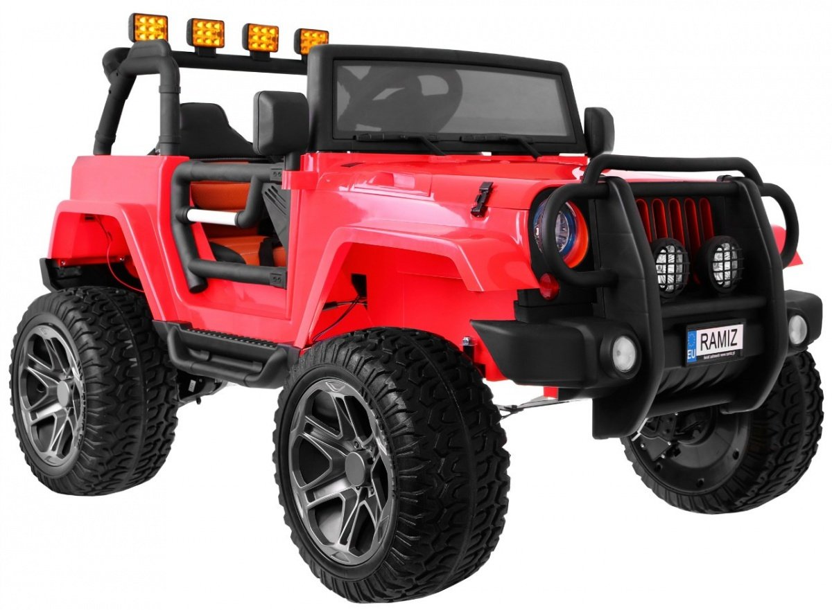 Monster Jeep 4x4 med fjernbetjening, LED-lys og MP3-afspiller