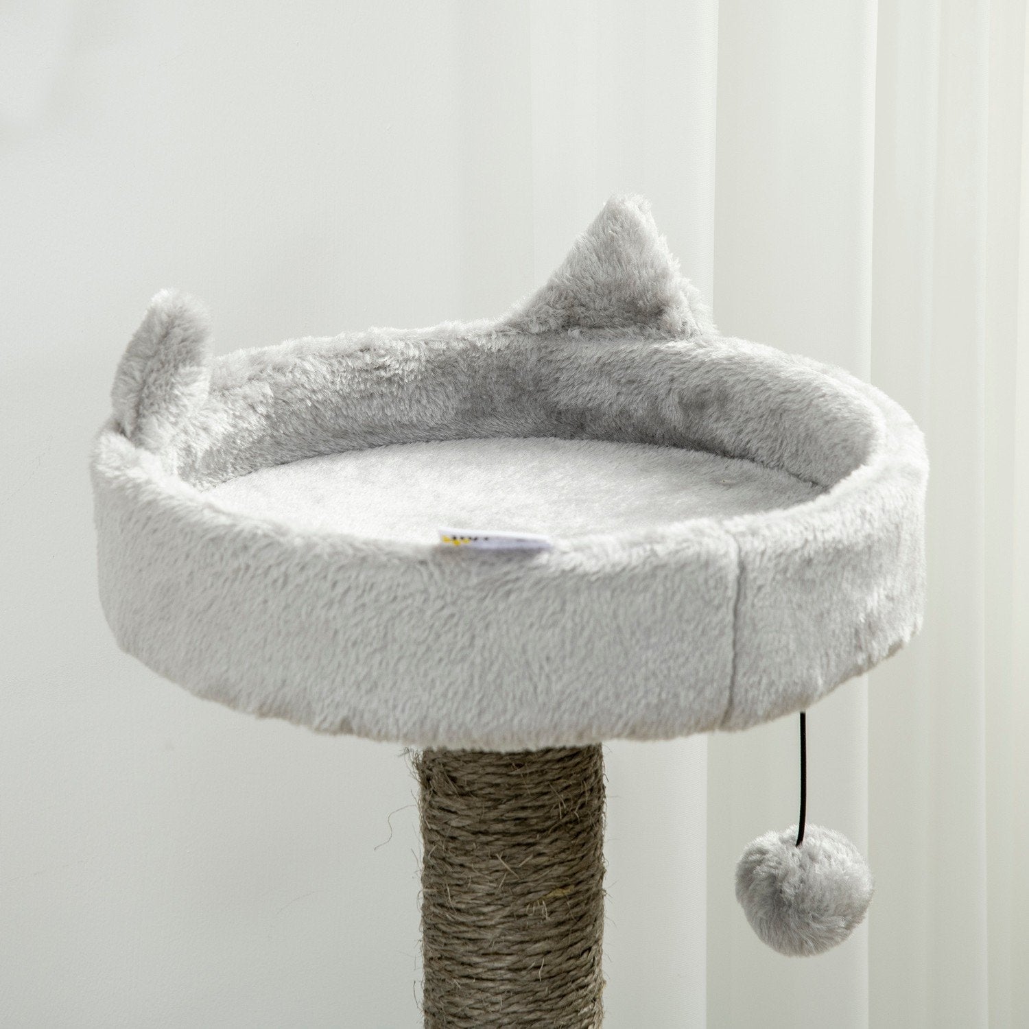 Cat Scratching Post Med Cat Cave & Sisal Column, Lekträd Med Ramp, Kattleksak, Ljusgrå, 113 Cm