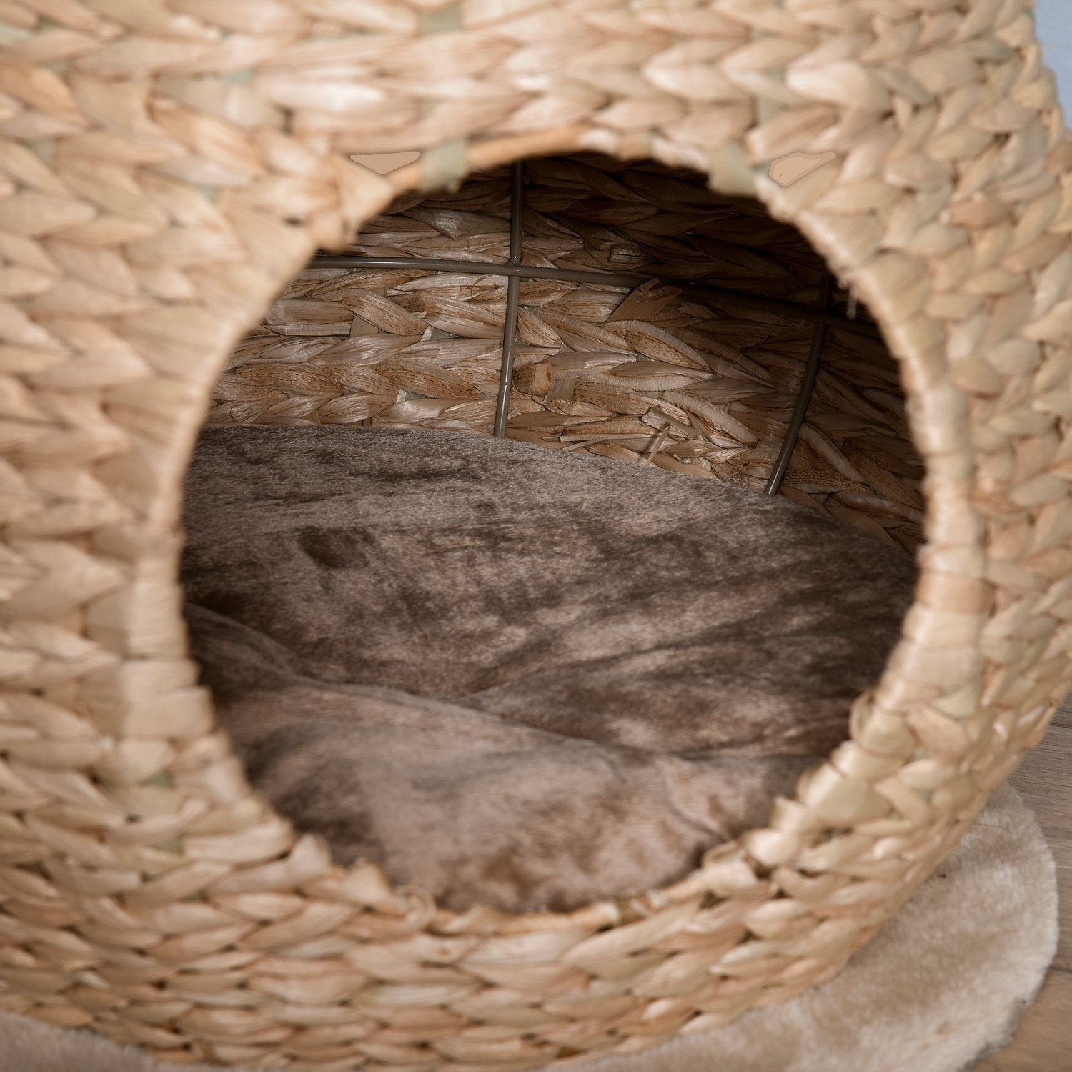 Cat Tree Skrapstolpe Kattungemöbler Med Cat Cave Ball Leksak Sisal Mjuk Plysch Gul Höjd 82,5 Cm