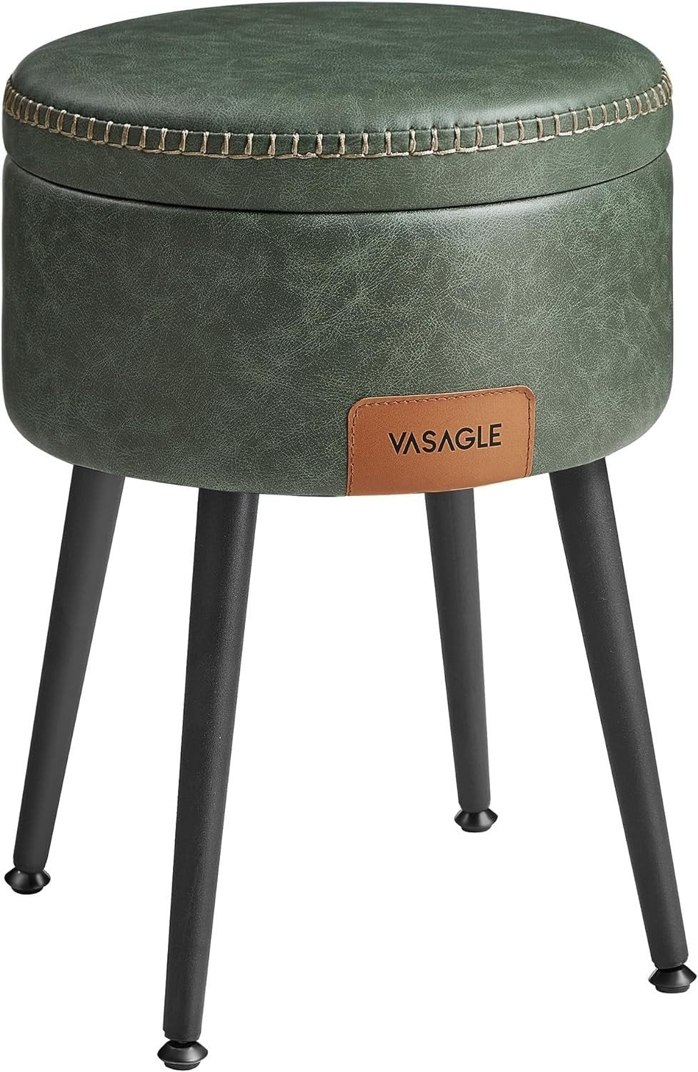 Multifunctional Storage Ottoman - Forest Green, PU læder