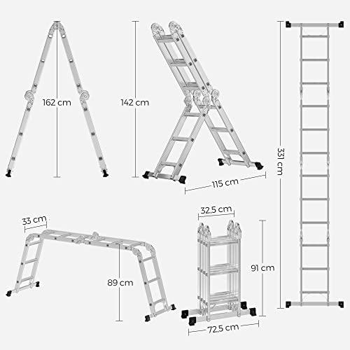 Multifunktionel aluminiumsstige - Sikker, stabil, 150 kg kapacitet