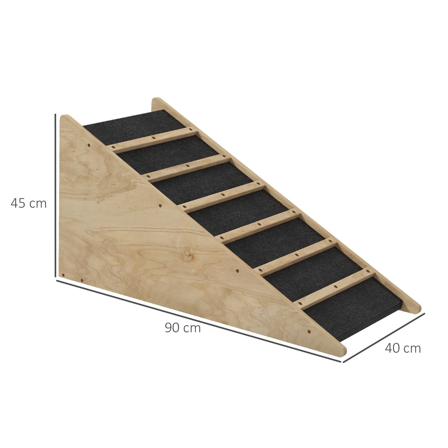 Hunderampe Skridsikret kæledyrsrampe til bagagerummet, boardinghjælp til mellemstore hunde op til 20 kg, 90x40x45 cm