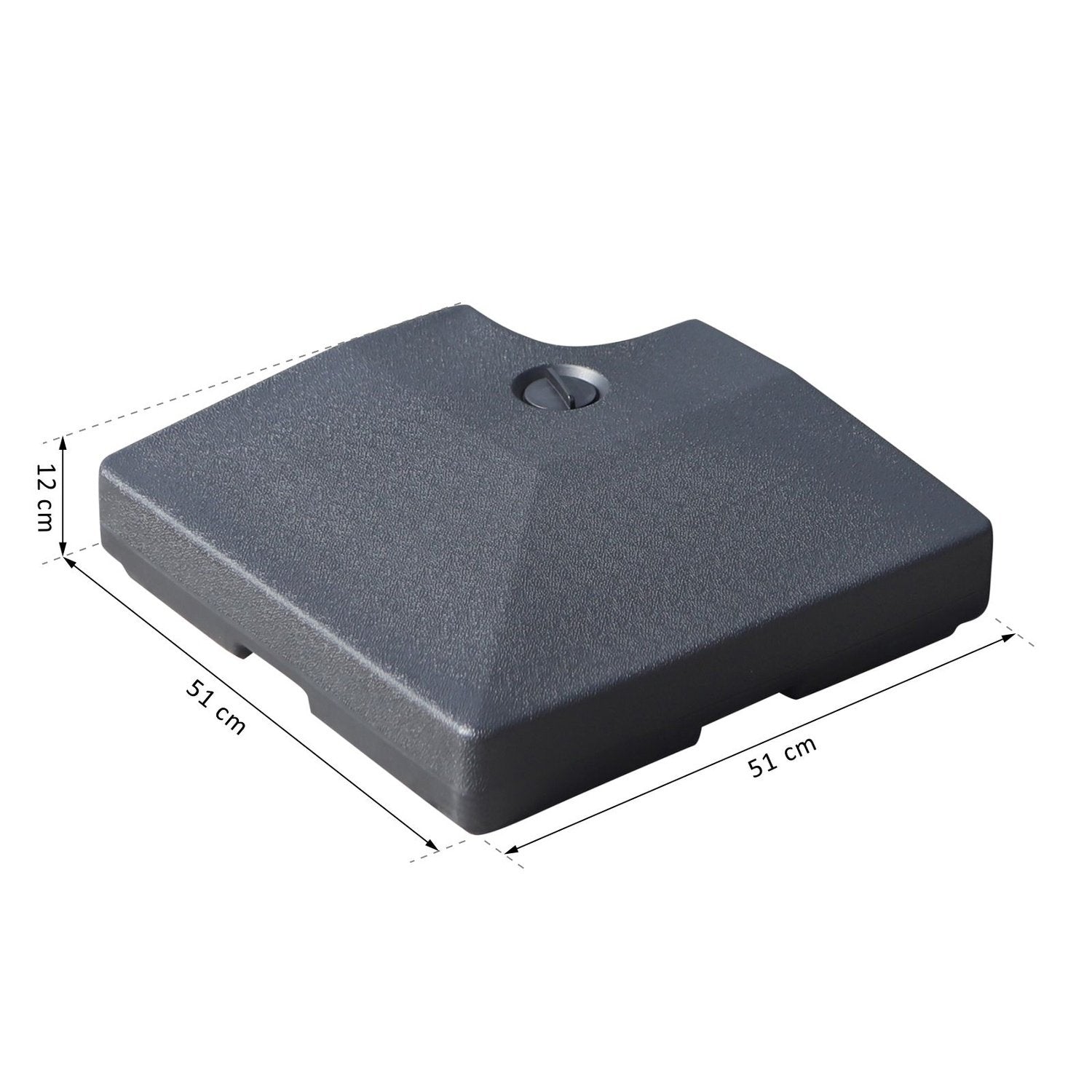 4 X Parasolvægt Parasolstativ Kan Fyldes Med Sand Vand Hdpe Plast Sort Dimensioner Pr. Element 51 X 51 X 12 Cm Op til 130 Kg