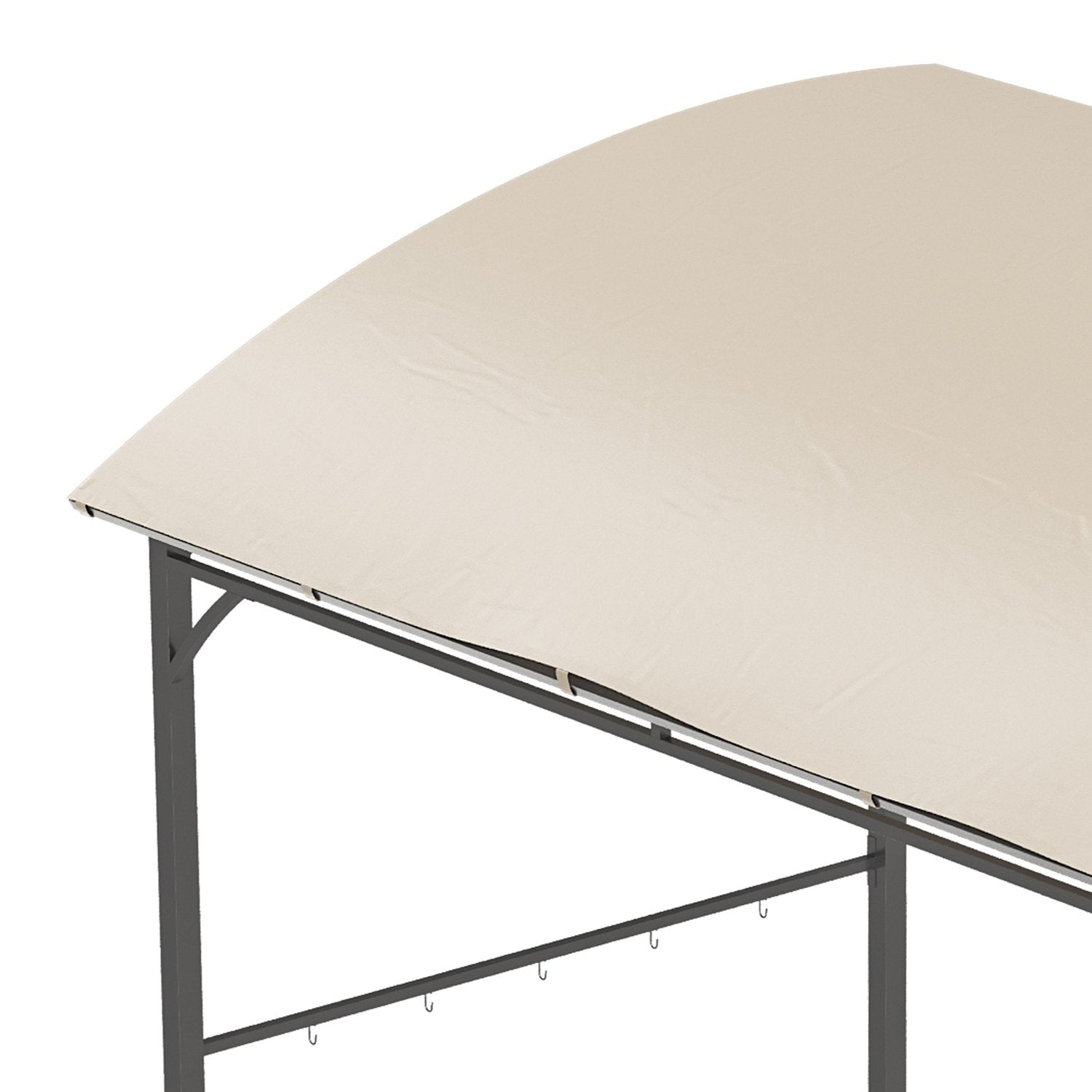 Grillpavillon, Grilloverdækning, Regnslag med UV-bestandig, Havepavillon med kroge, Stålramme, Polyester, Beige, 215 X 150 X 220 Cm