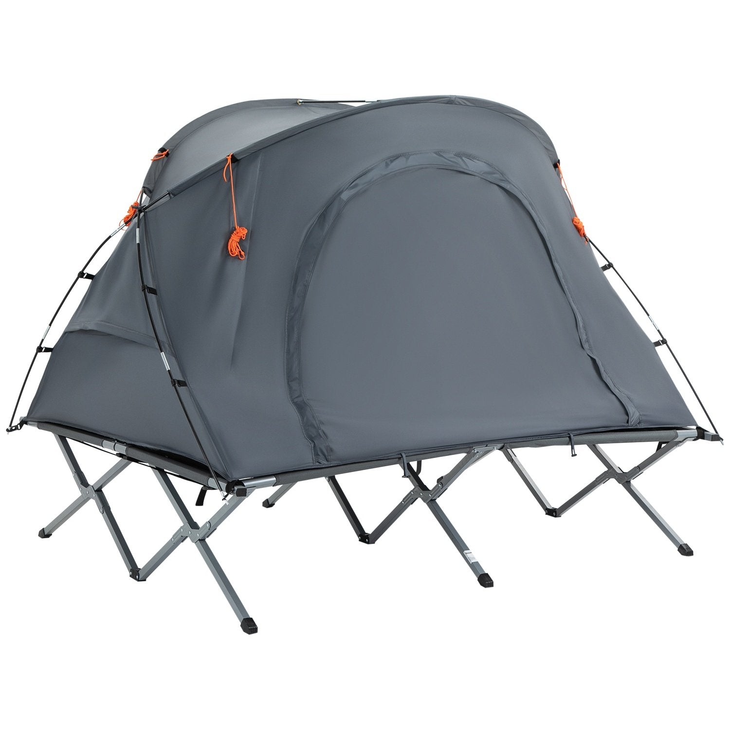 Campingseng Kuppeltelt 2 Personer Luftmadras Grå 200X146X159Cm