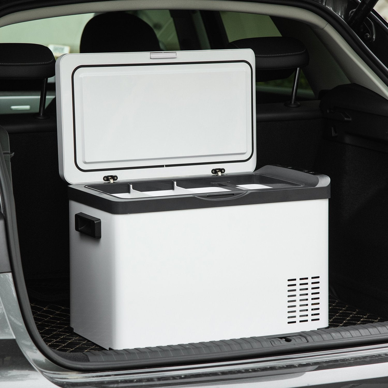 Bilkylbox 30L Med Lcd-Skärm Kompressor Bilkyl Elektrisk Båt Camper Travel 12/24V Dc Och 110-240V Ac Vit