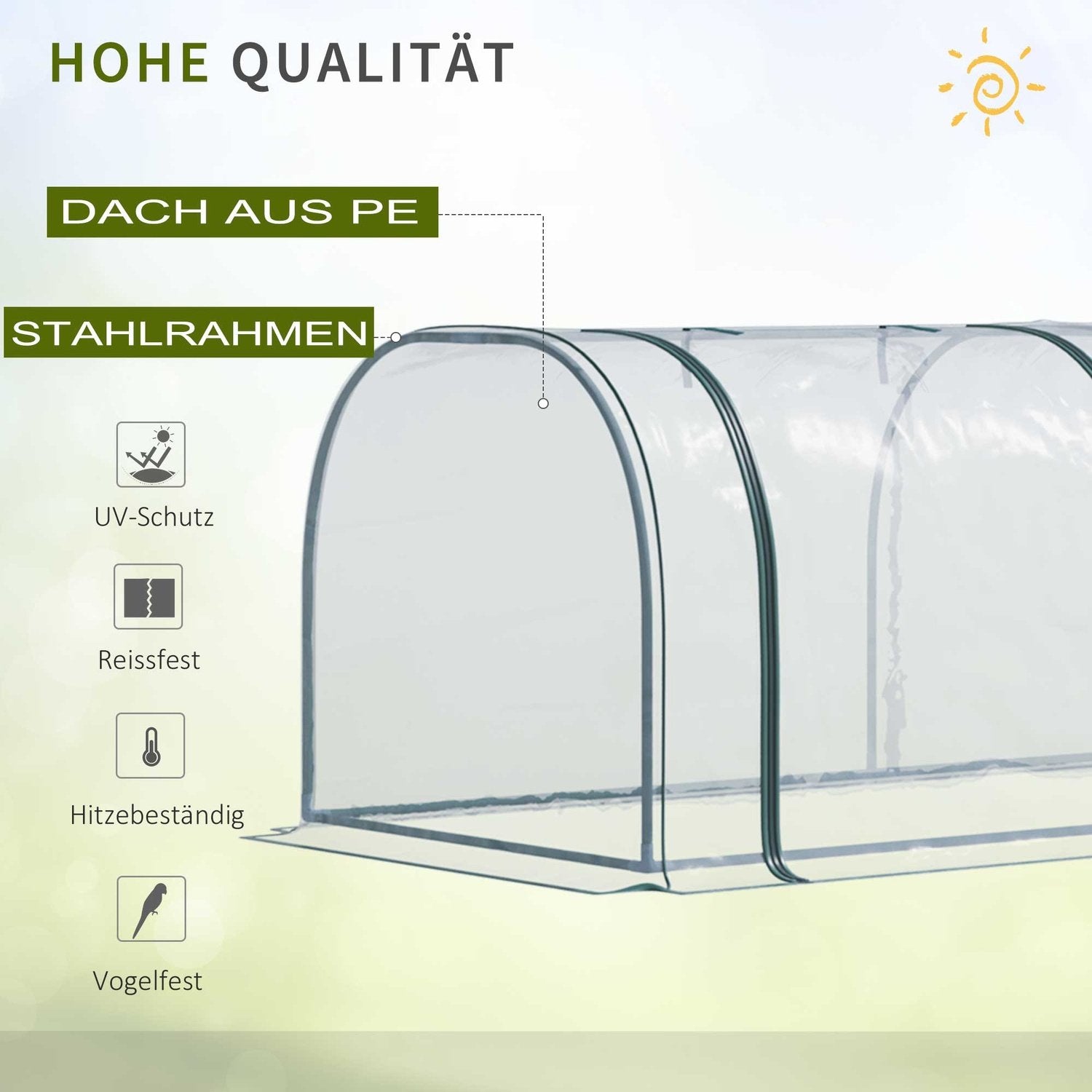 Folie Drivhus Drivhus Med Dør Kold Ramme Plante Hus Planteavl Stål Pvc Transparent Grøn 350 X 100 X 80 Cm