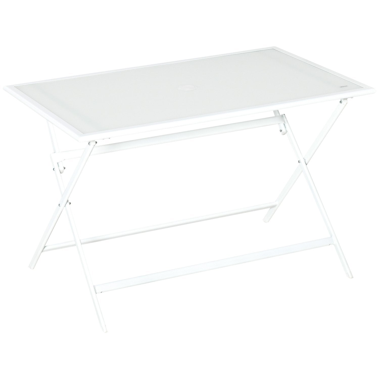 Klapbord Havebord Paraplyhul Foldebord Sidebord Balkonbord Picnicbord Metal 110X70X70Cm