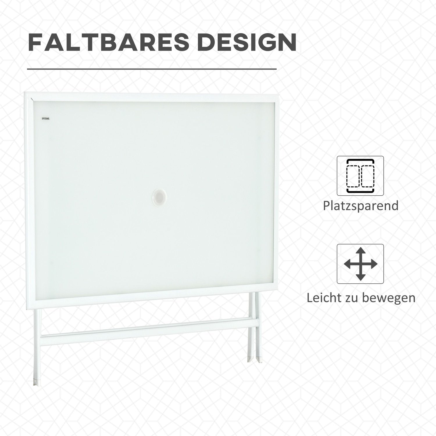 Klapbord Havebord Paraplyhul Foldebord Sidebord Balkonbord Picnicbord Metal 110X70X70Cm