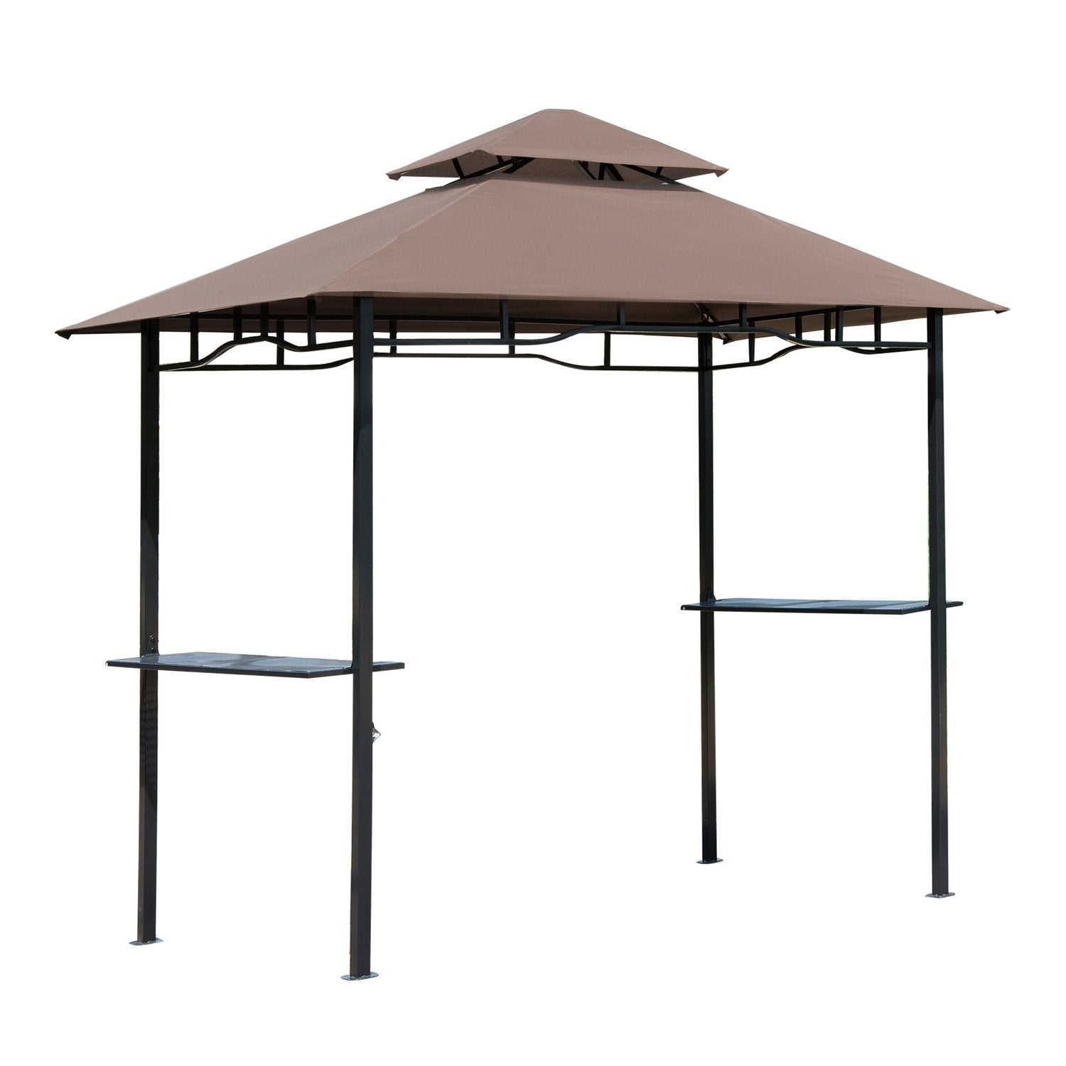 Grillpavillon Havetelt Flammesikkert Dobbelttag Kaffe Brun + Sort 245X148X252Cm