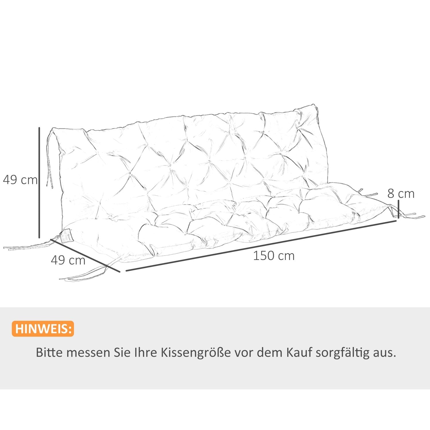 Bænkpude Sædepude Rygpude Til Bænk Havebænk Havemøbler Verandagynger 150 98X8Cm Bomuld Mørkegrå