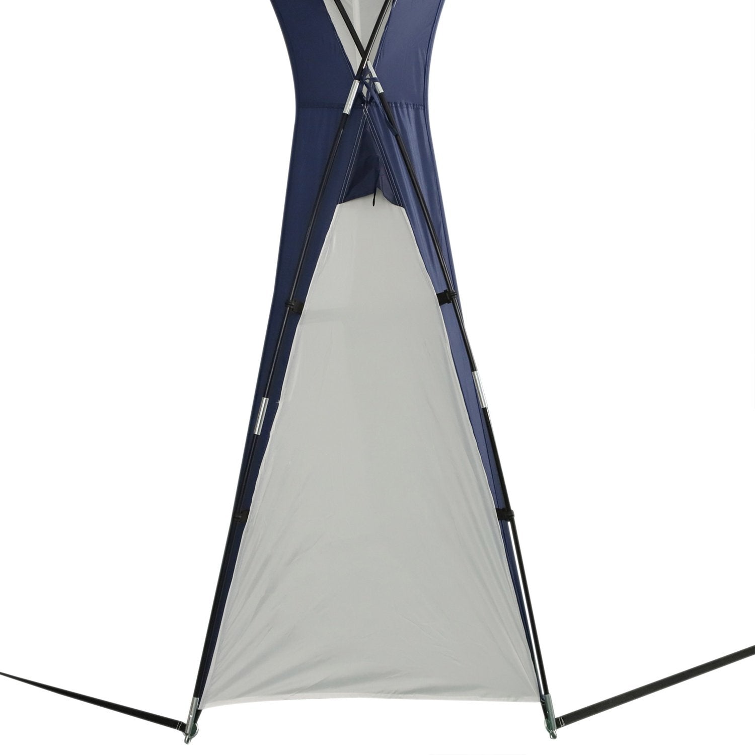 Campingtelt Havetelt Festtelt Solafskærmning Vejrbestandig glasfiberstang + Polyester Cremehvid + Blå 3,5 X 3,5 X 2,3 M