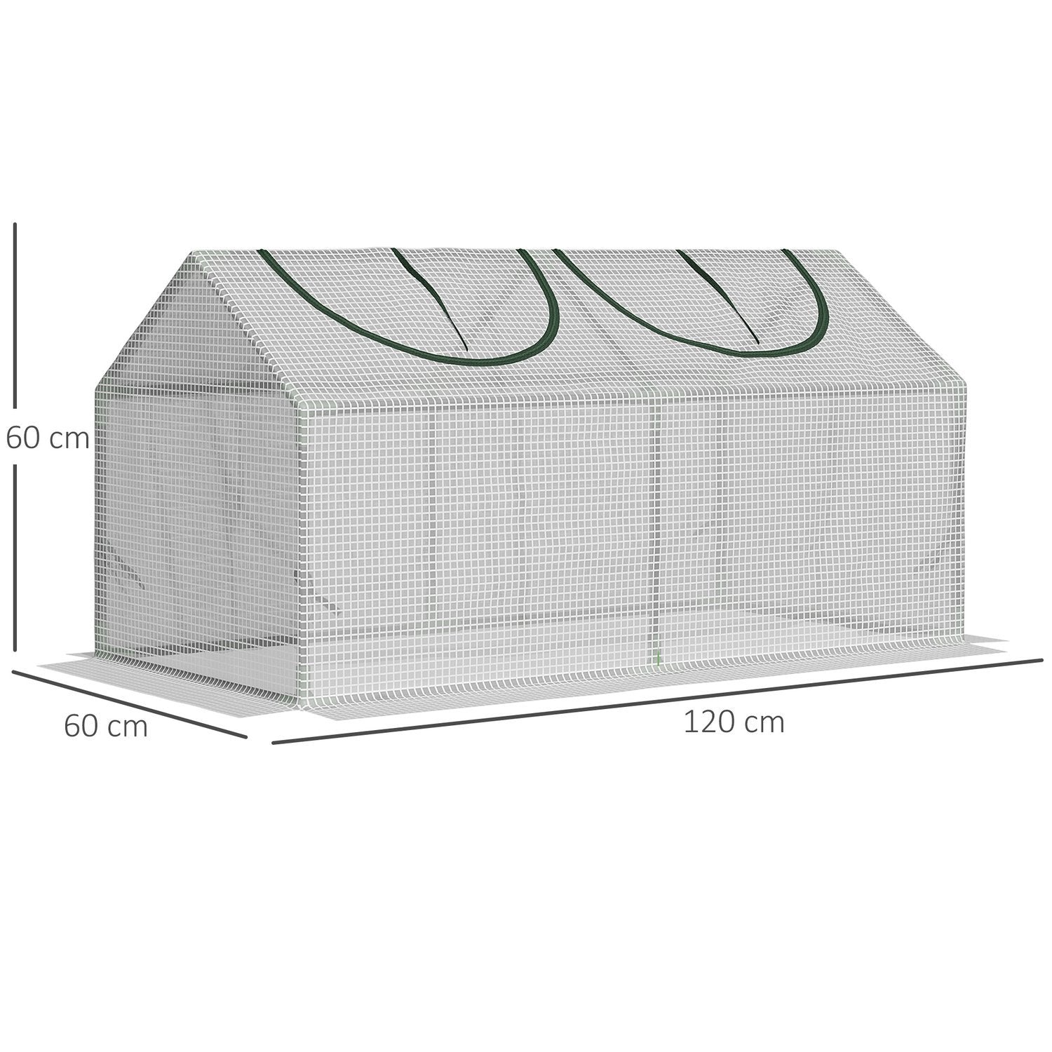 Filmdrivhus med vindue, Pe drivhus, tomathus, kold ramme, 120X60X60 Cm, Hvid