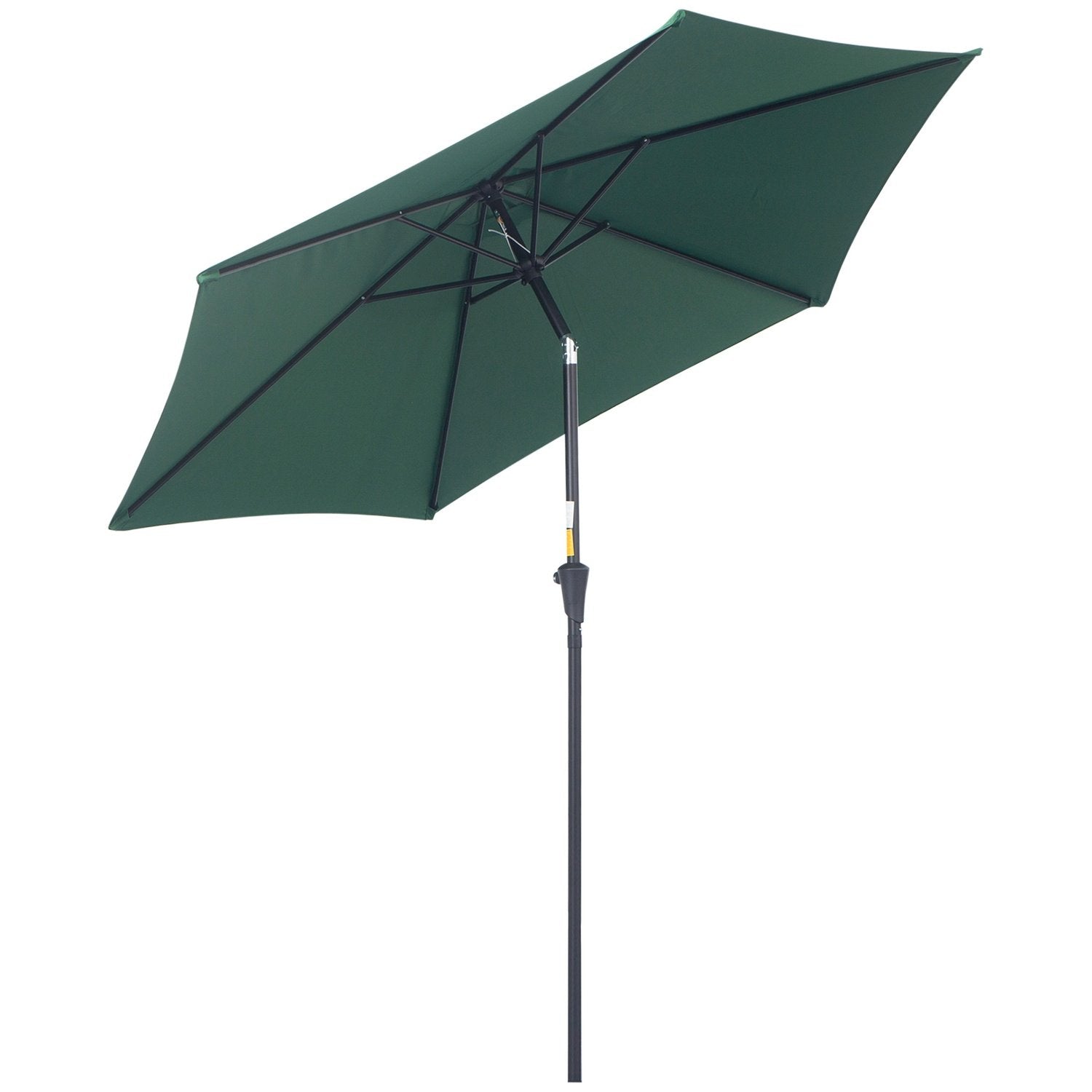 Sammenklappelig parasol haveparaply markedsparaply med håndsving aluminium 180/㎡ polyester mørkegrøn ∅2,7 X 2,35 M