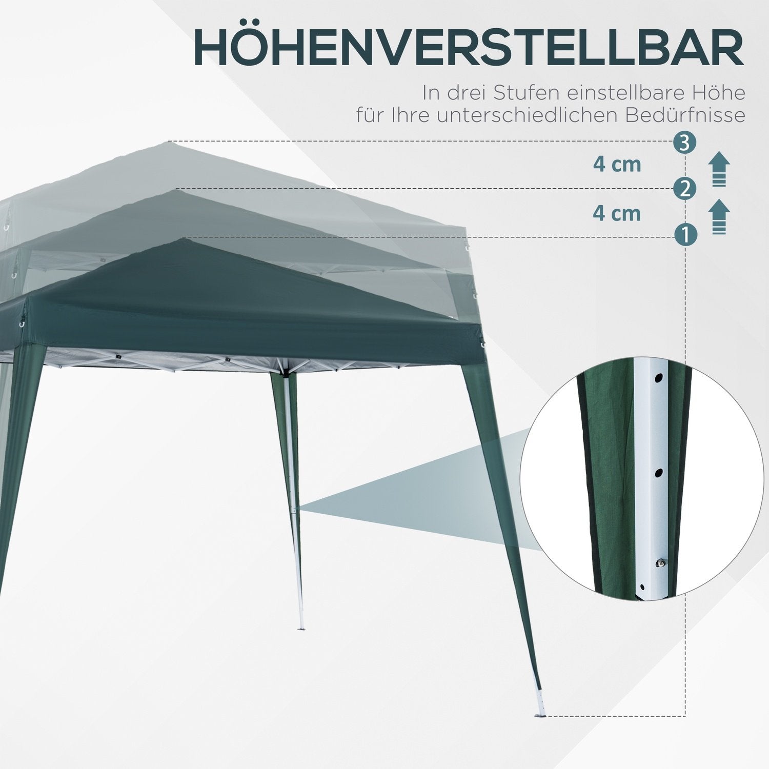 Sammenklappelig Pavillon Pavillon Sammenklappelig Telt Festtelt Inkl. bæretaske 2,4X2,4M Stålgrøn