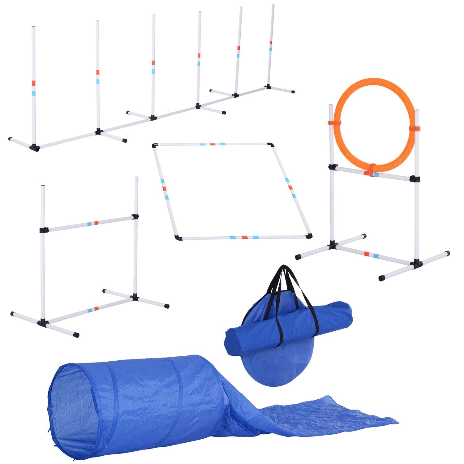 5 St. Hund Agility Set Training För Husdjur Hund Training Set Med Hundtunnel Inkluderar Väska Lätt Att Bära Polyester Plast Orange