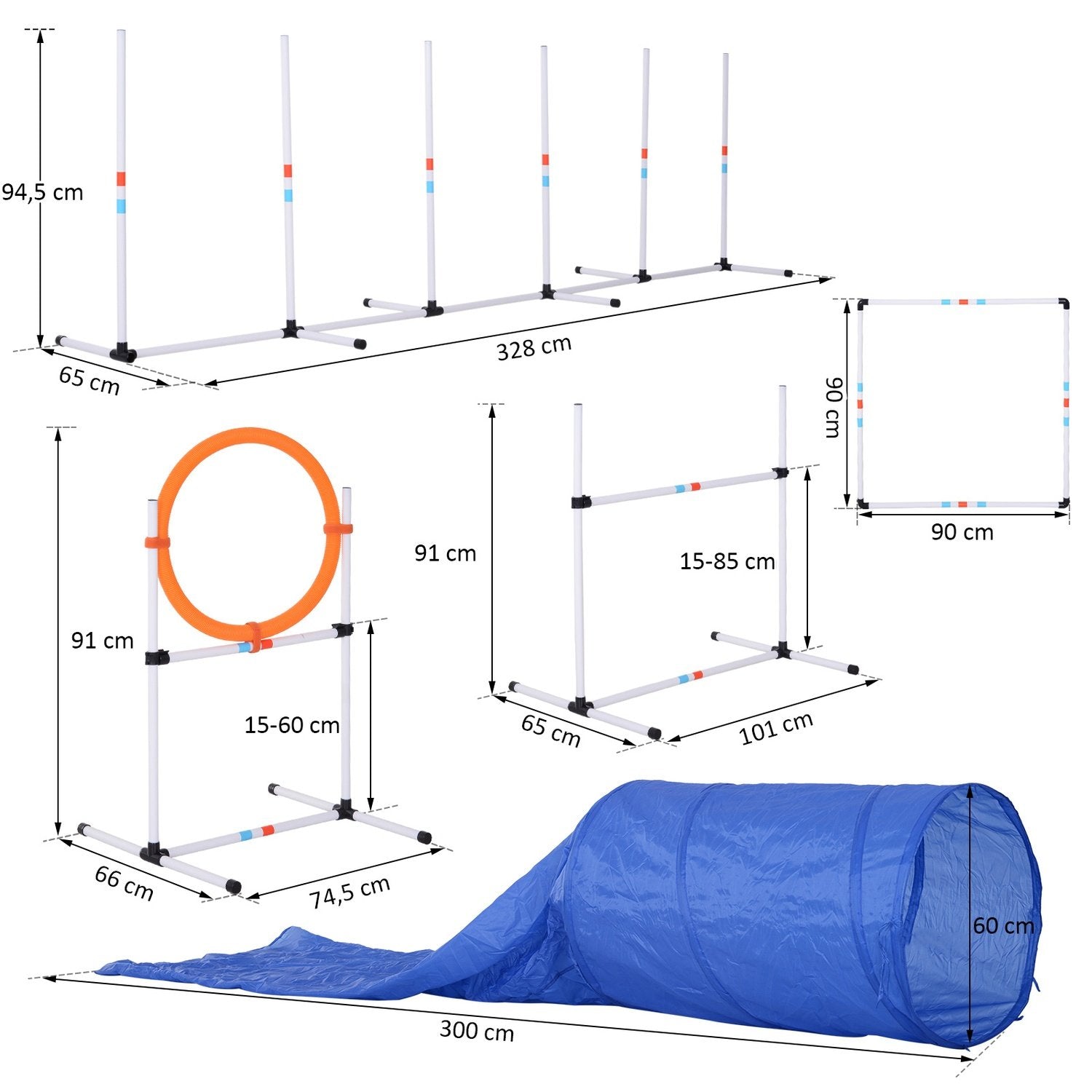 5 St. Hund Agility Set Training För Husdjur Hund Training Set Med Hundtunnel Inkluderar Väska Lätt Att Bära Polyester Plast Orange