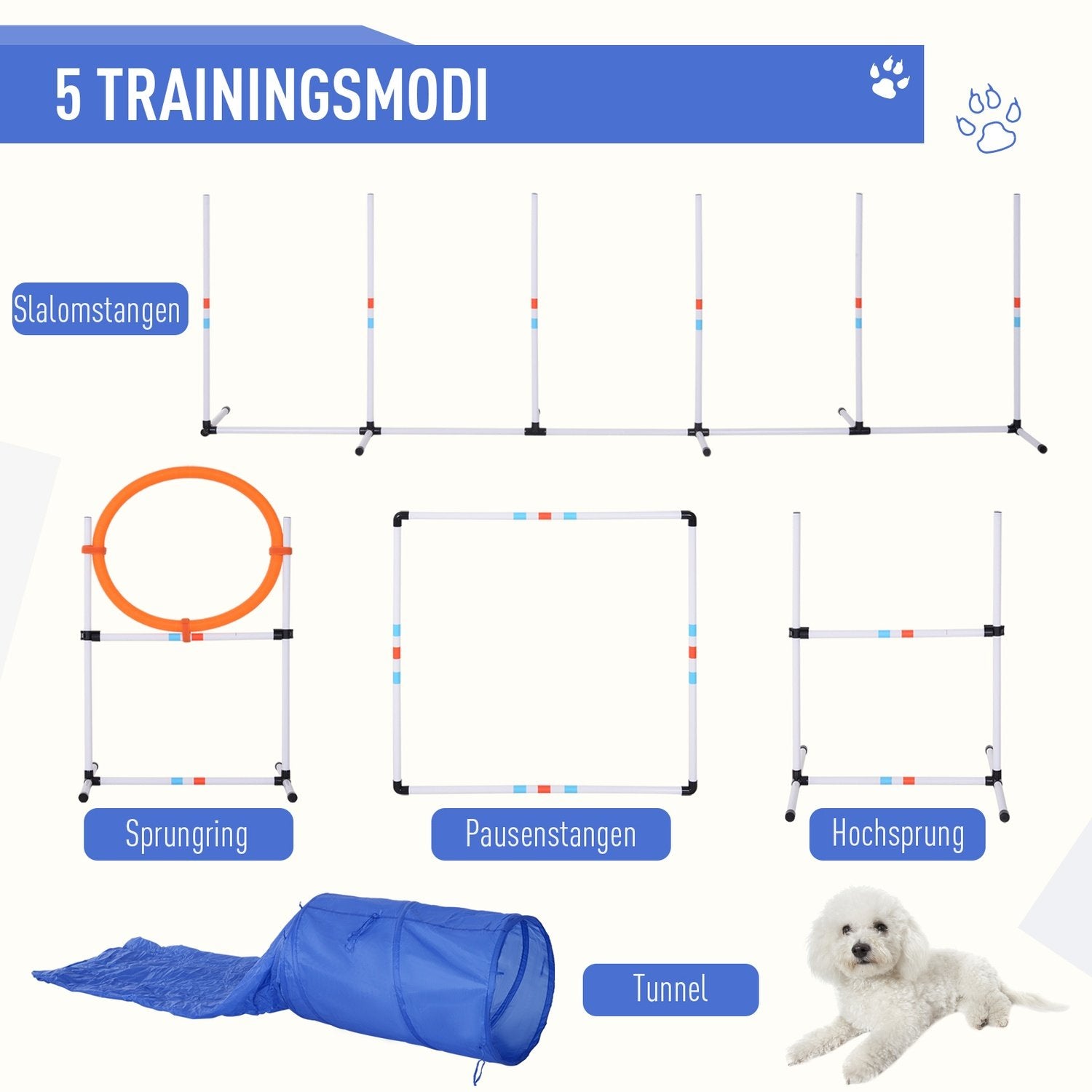 5 St. Hund Agility Set Training För Husdjur Hund Training Set Med Hundtunnel Inkluderar Väska Lätt Att Bära Polyester Plast Orange