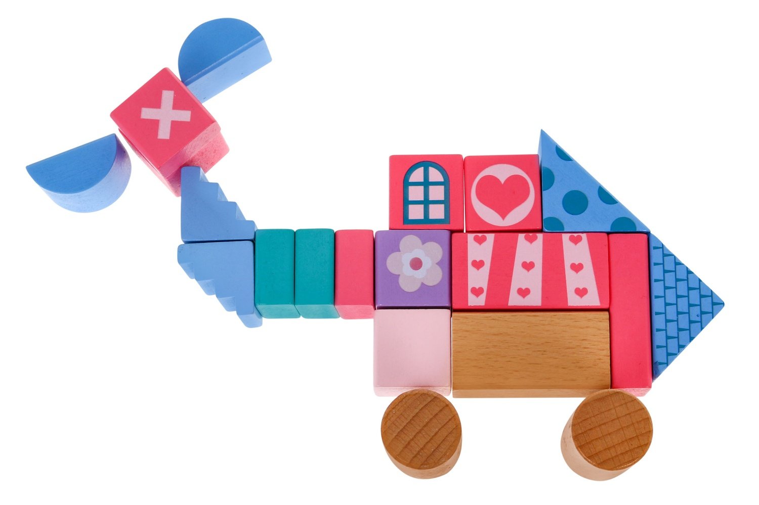 Princess Wooden Castle Set med block och pussel