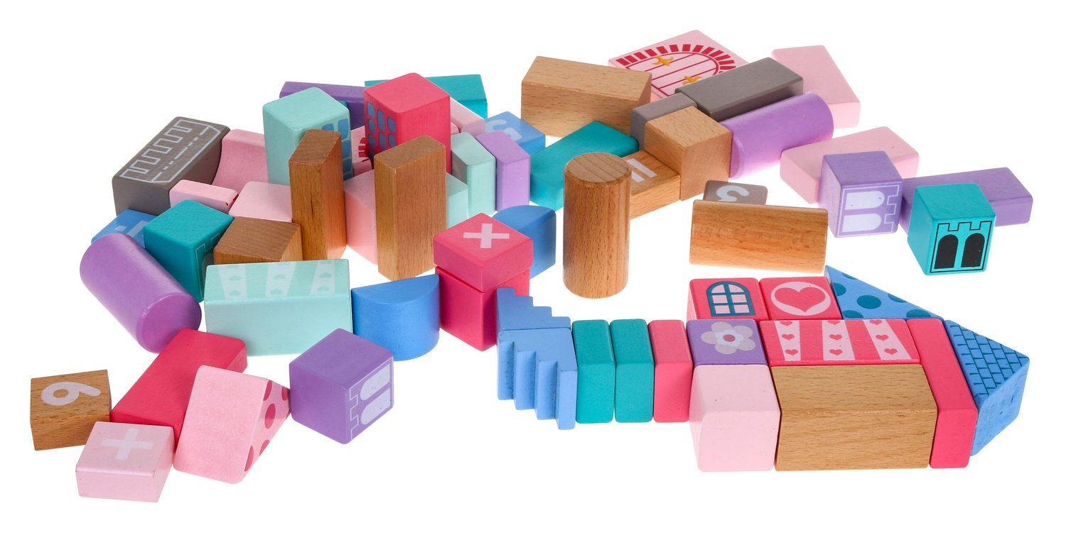 Princess Wooden Castle Set med block och pussel