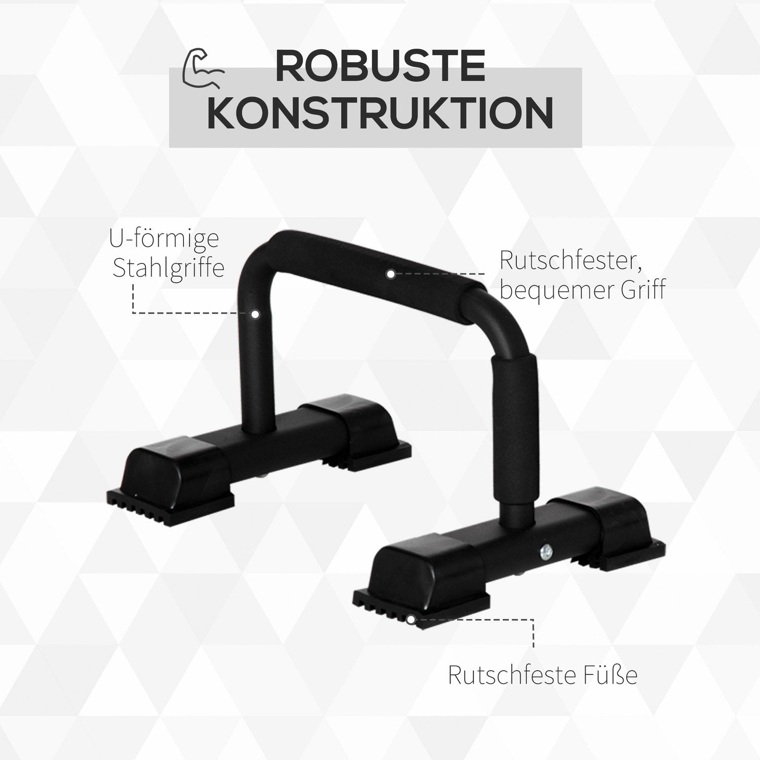 Push-Up Bars Set Med 2 Halkfria Push Up Bars Stål