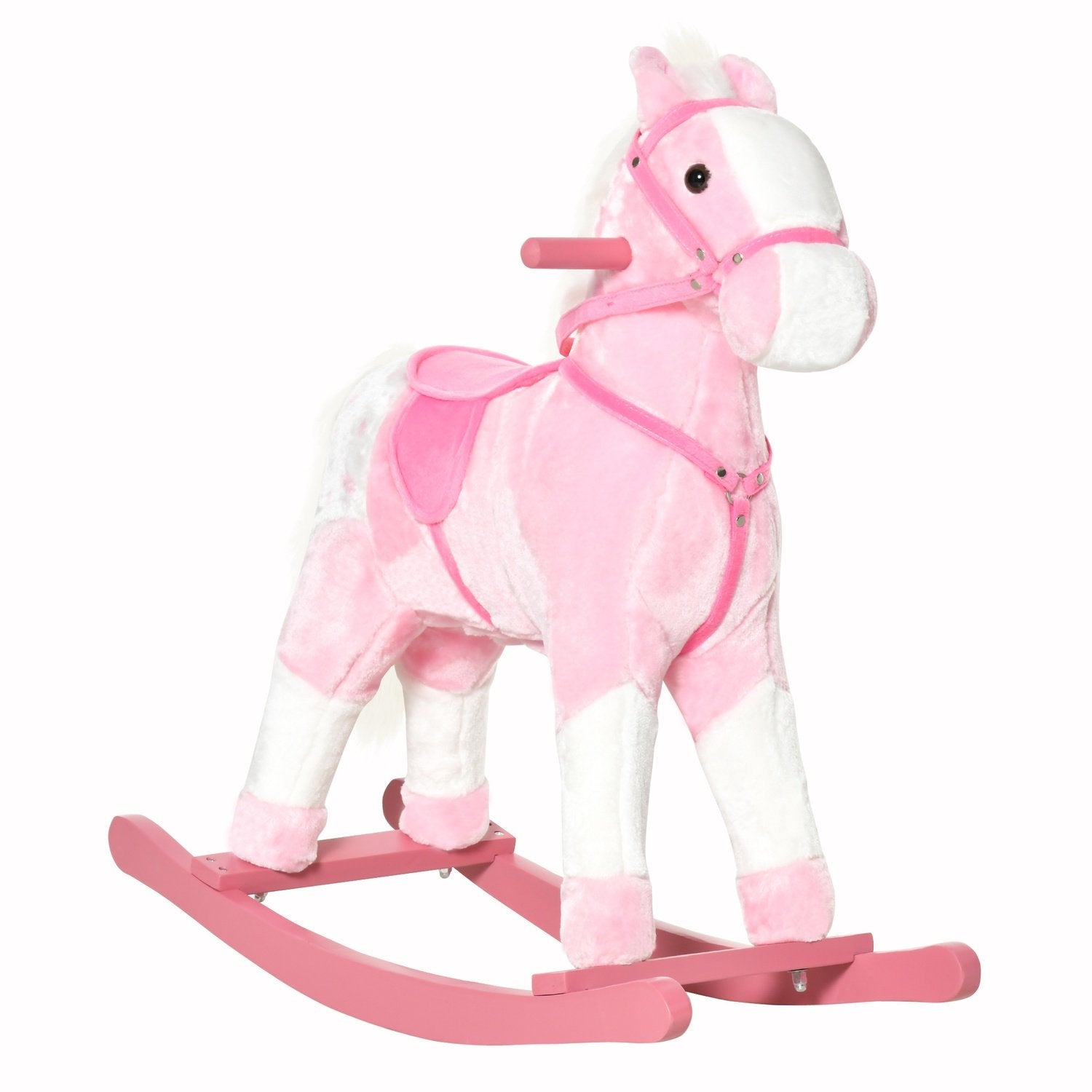 Gyngehest Gyngedyr Gyngelegetøj Neighing Pink 74X28X65Cm