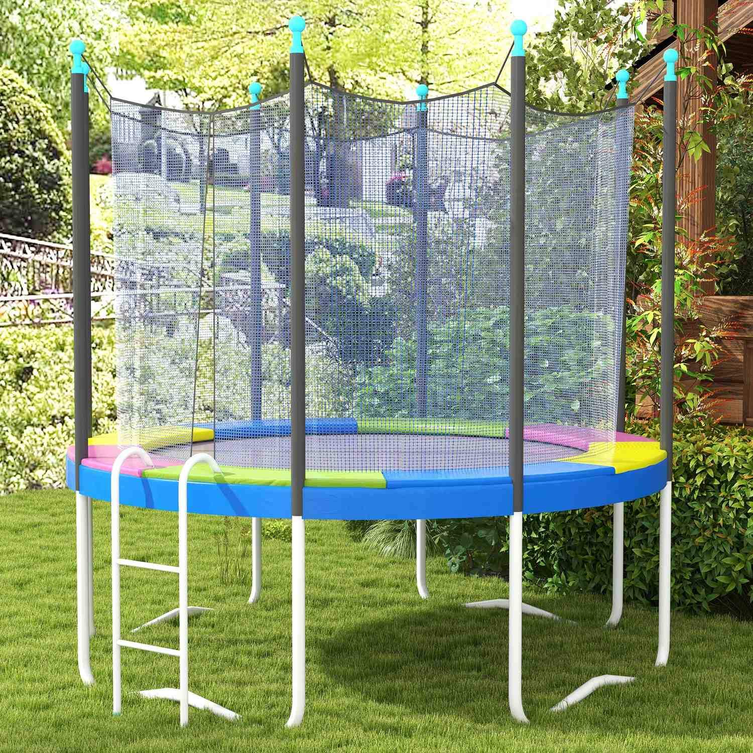 Trampolinkantbeskyttelse Ø244 Cm, UV-beskyttelse, Vejrbestandig, Trampolintilbehør