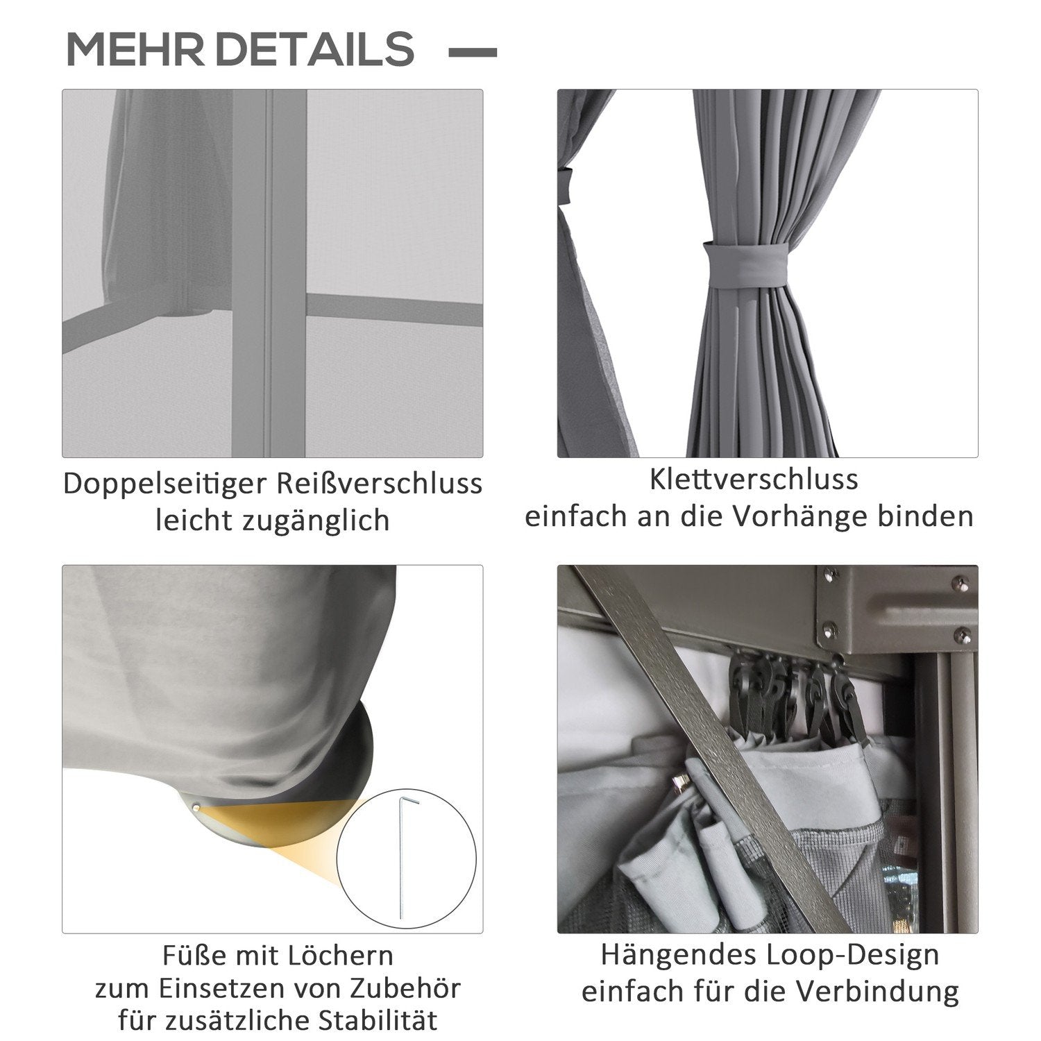 Havepavillon Pavillon 3 X 3 M Havetelt Med Dobbelttag Festtelt Med 4 X Sidepaneler Myggenet Vejrbestandig Aluminium Polyester